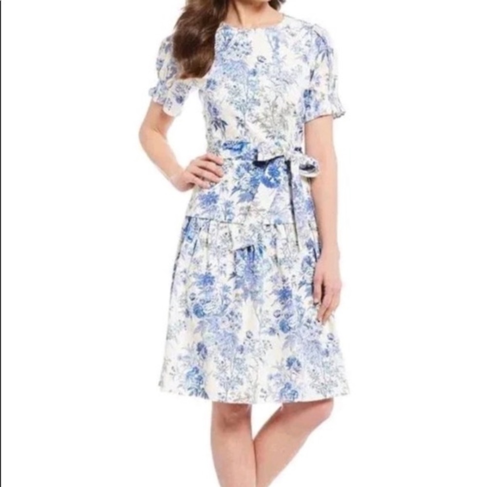 Antonio kelani blue and white floral dress